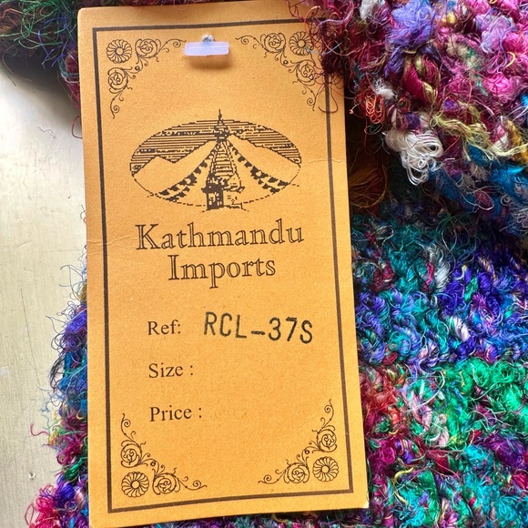 Bag Kathmandu Imports Recycled Silk Tassels Fringes Handmade Bohemian Designer - Picture 4 of 6